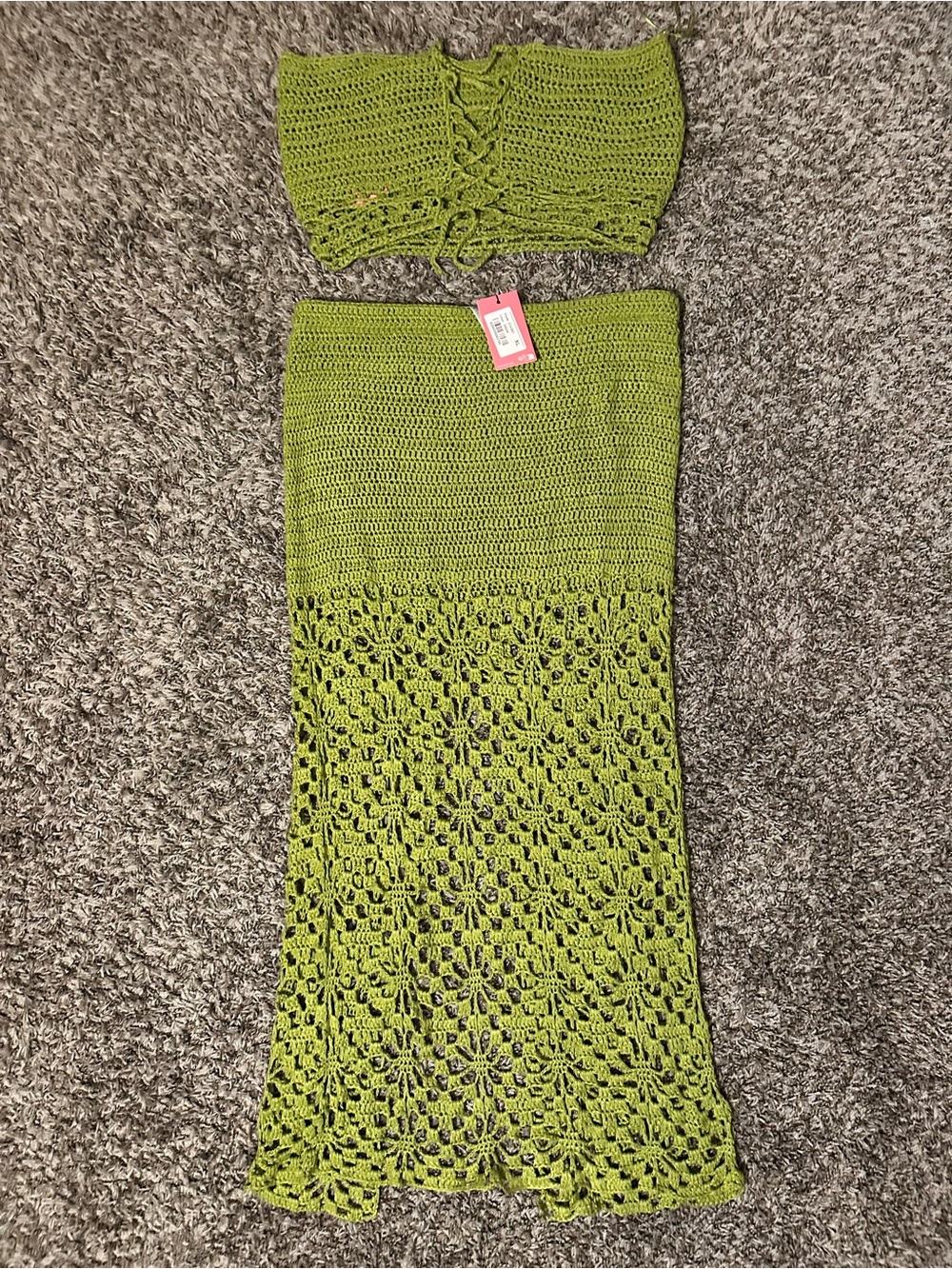 Edikted Lime Green Crochet Set